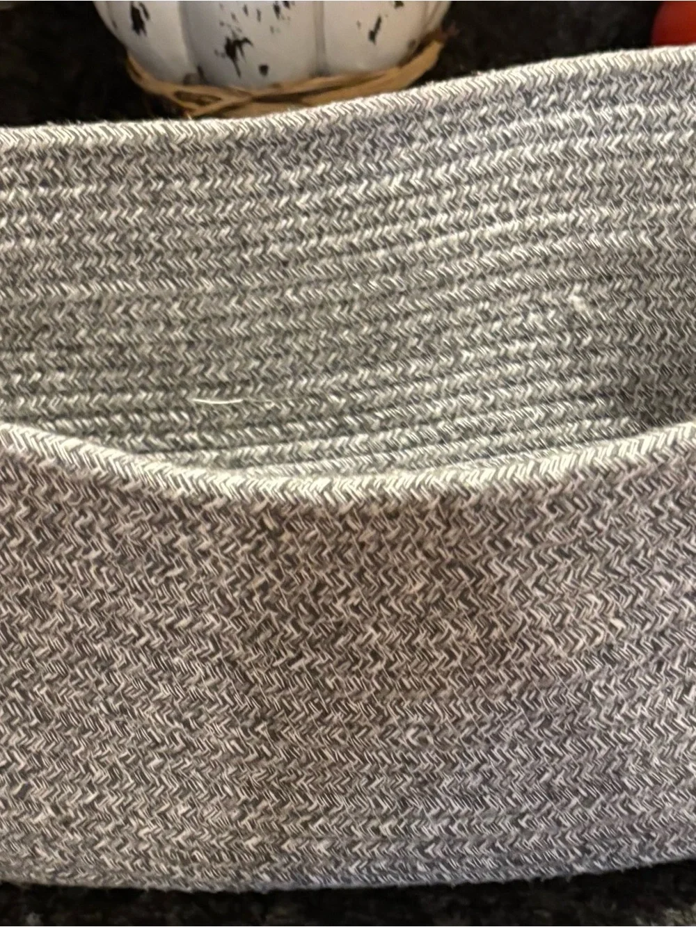 Gray 'WOOF' Dog Toy & Blanket Basket -